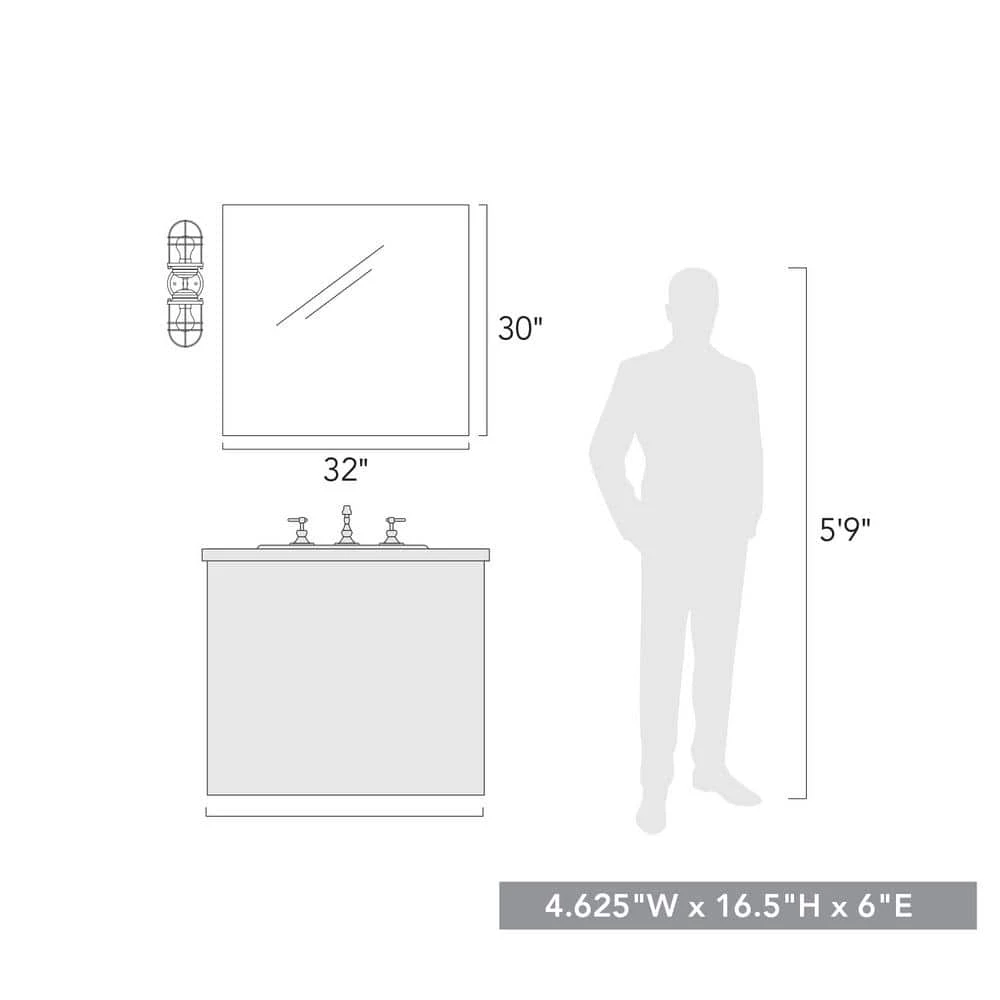 Seaport 4.625 in. 2-Light Matte Black Sconce by Golden Lighting 8 Seaport 4.625 in. 2-Light Matte Black Sconce by Golden Lighting - Image 6