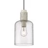 Pedra 1-Light Matte Black Hammered Clear Glass Crystal Small Pendant Light by Golden Lighting