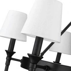 Edinburgh 6-Light Matte Black Modern White Shade Chandelier by Golden Lighting 13 Edinburgh 6-Light Matte Black Modern White Shade Chandelier by Golden Lighting -Golden Lighting Shop matte black modern white shade golden lighting chandeliers 1020 6 blk mws 44 1000