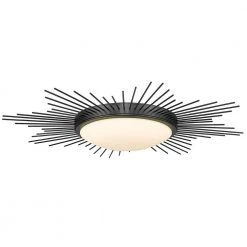 Kieran 24 in. 1-Light Matte Black Opal Glass LED Flush Mount by Golden Lighting 11 Kieran 24 in. 1-Light Matte Black Opal Glass LED Flush Mount by Golden Lighting -Golden Lighting Shop matte black opal glass golden lighting flush mount lights 9126 fm24 blk op 4f 1000