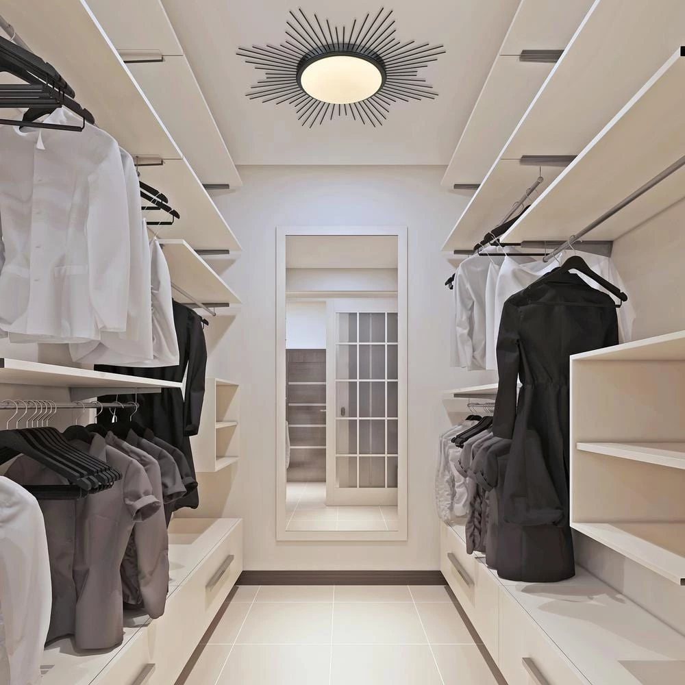 Kieran 24 in. 1-Light Matte Black Opal Glass LED Flush Mount by Golden Lighting 8 Kieran 24 in. 1-Light Matte Black Opal Glass LED Flush Mount by Golden Lighting - Image 6