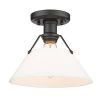 Orwell 10.0 in. 1-Light Matte Black Opal Glass Shade Flush Mount by Golden Lighting 2 Orwell 10.0 in. 1-Light Matte Black Opal Glass Shade Flush Mount by Golden Lighting -Golden Lighting Shop matte black opal glass shade golden lighting flush mount lights 3306 fm blk op 64 1000
