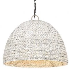 Rue 8-Light Matte Black Painted Sweet Grass Shade Pendant Light by Golden Lighting