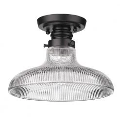 Clary Flush Mount by Golden Lighting -Golden Lighting Shop matte black ribbed optic glass golden lighting flush mount lights 0307 fm10 blk rog 4f 1000