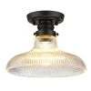 Clary Flush Mount by Golden Lighting -Golden Lighting Shop matte black ribbed optic glass golden lighting flush mount lights 0307 fm10 blk rog 64 1000