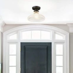 Clary Flush Mount by Golden Lighting -Golden Lighting Shop matte black ribbed optic glass golden lighting flush mount lights 0307 fm10 blk rog fa 1000