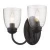 Parrish 2-Light Matte Black Seeded Glass Sconce by Golden Lighting 1 Parrish 2-Light Matte Black Seeded Glass Sconce by Golden Lighting -Golden Lighting Shop matte black seeded glass golden lighting vanity lighting 8001 2w blk sd 64 1000