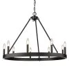 Alastair 9-Light Matte Black Wagon Wheel Chandelier by Golden Lighting -Golden Lighting Shop matte black single tier golden lighting chandeliers 1017 9 blk 64 1000