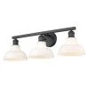 Carver 3-Light Matte Black Bath Vanity Light by Golden Lighting 2 Carver 3-Light Matte Black Bath Vanity Light by Golden Lighting -Golden Lighting Shop matte black vintage milk glass golden lighting vanity lighting 0305 ba3 blk vmg 64 1000
