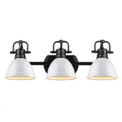 Duncan 3-Light Black Bath Light with White Shade by Golden Lighting 8 Duncan 3-Light Black Bath Light with White Shade by Golden Lighting -Golden Lighting Shop matte black with gloss white shade golden lighting vanity lighting 3602 ba3 blk wh c3 1000