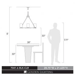 Monroe 6 Light Chandelier by Golden Lighting 9 Monroe 6 Light Chandelier by Golden Lighting -Golden Lighting Shop matte black with gold highlights golden lighting chandeliers 7041 6 blk clr 1f 1000