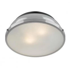Duncan 14 in. 2-Light Matte Black Flush Mount with Gray Shade by Golden Lighting -Golden Lighting Shop matte black with gray shade golden lighting flush mount lights 3602 14 blk gy 4f 1000
