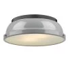 Duncan 14 in. 2-Light Matte Black Flush Mount with Gray Shade by Golden Lighting 1 Duncan 14 in. 2-Light Matte Black Flush Mount with Gray Shade by Golden Lighting -Golden Lighting Shop matte black with gray shade golden lighting flush mount lights 3602 14 blk gy 64 1000