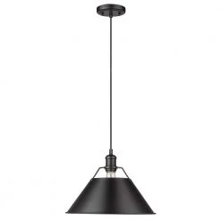 Orwell 1-Light Matte Black Standard Pendant by Golden Lighting
