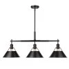 Orwell 3-Light Matte Black Linear Pendant by Golden Lighting -Golden Lighting Shop matte black with matte black golden lighting chandeliers 3306 lp blk blk 64 1000