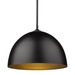 Zoey 1-Light Matte Black Standard Pendant by Golden Lighting