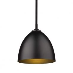 Zoey 1-Light Matte Black Standard Pendant by Golden Lighting