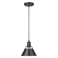 Orwell 1-Light Matte Black Standard Pendant by Golden Lighting