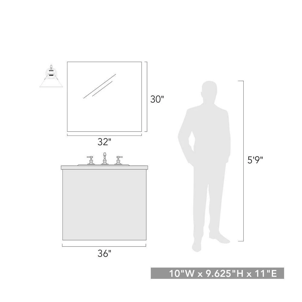 Orwell 4.875 in. 1-Light Matte Black Sconce by Golden Lighting 8 Orwell 4.875 in. 1-Light Matte Black Sconce by Golden Lighting - Image 6