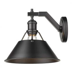 Orwell 4.875 in. 1-Light Matte Black Sconce by Golden Lighting 12 Orwell 4.875 in. 1-Light Matte Black Sconce by Golden Lighting -Golden Lighting Shop matte black with matte black golden lighting wall sconces 3306 1w blk blk 4f 1000