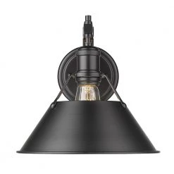 Orwell 4.875 in. 1-Light Matte Black Sconce by Golden Lighting