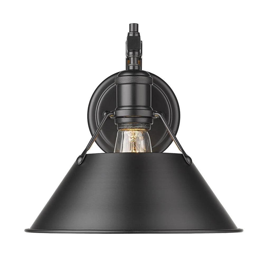 Orwell 4.875 in. 1-Light Matte Black Sconce by Golden Lighting 3 Orwell 4.875 in. 1-Light Matte Black Sconce by Golden Lighting