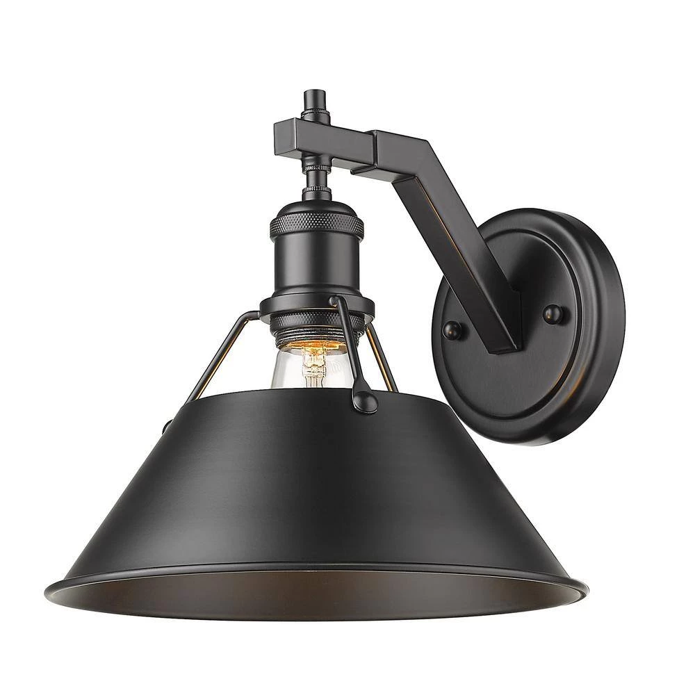 Orwell 4.875 in. 1-Light Matte Black Sconce by Golden Lighting 6 Orwell 4.875 in. 1-Light Matte Black Sconce by Golden Lighting - Image 4