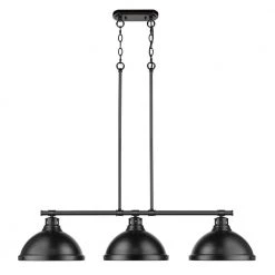 Duncan 3-Light Black Pendant with Matte Black Shade by Golden Lighting -Golden Lighting Shop matte black with matte black shade golden lighting chandeliers 3602 3lp blkblk 4f 1000
