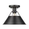 Orwell 10 in. 1-Light Matte Black Flush Mount by Golden Lighting -Golden Lighting Shop matte black with matte black shade golden lighting flush mount lights 3306 fm blk blk 64 1000