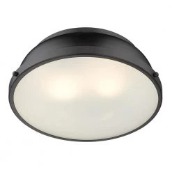 Duncan 14 in. 2-Light Matte Black Flush Mount with Matte Black Shade by Golden Lighting 11 Duncan 14 in. 2-Light Matte Black Flush Mount with Matte Black Shade by Golden Lighting -Golden Lighting Shop matte black with matte black shade golden lighting flush mount lights 3602 14 blk blk 1f 1000