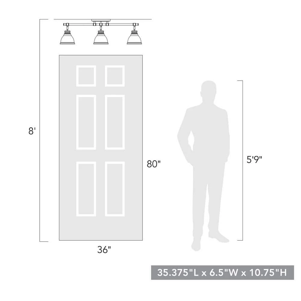 Duncan Collection 3-Light Black Semi-Flush Mount with Matte Black Shade by Golden Lighting 7 Duncan Collection 3-Light Black Semi-Flush Mount with Matte Black Shade by Golden Lighting - Image 5