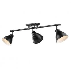 Duncan Collection 3-Light Black Semi-Flush Mount with Matte Black Shade by Golden Lighting 9 Duncan Collection 3-Light Black Semi-Flush Mount with Matte Black Shade by Golden Lighting -Golden Lighting Shop matte black with matte black shade golden lighting flush mount lights 3602 3sf blk blk 4f 1000