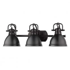Duncan 3-Light Black Bath Light with Matte Black Shade by Golden Lighting 10 Duncan 3-Light Black Bath Light with Matte Black Shade by Golden Lighting -Golden Lighting Shop matte black with matte black shade golden lighting vanity lighting 3602 ba3 blk blk 4f 1000