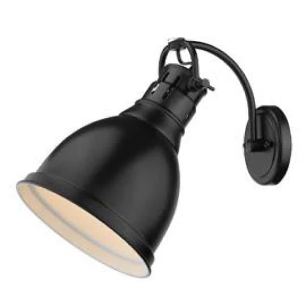 Duncan Collection 1-Light Black Sconce with Matte Black Shade by Golden Lighting 5 Duncan Collection 1-Light Black Sconce with Matte Black Shade by Golden Lighting - Image 3