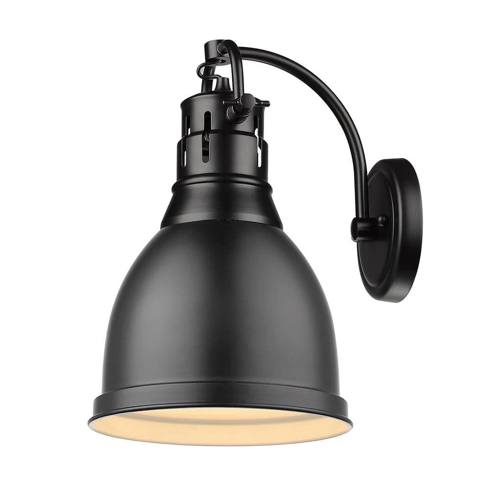 Duncan Collection 1-Light Black Sconce with Matte Black Shade by Golden Lighting 4 Duncan Collection 1-Light Black Sconce with Matte Black Shade by Golden Lighting - Image 2