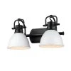 Duncan 16.5 in. 2-Light Matte White Vanity Light by Golden Lighting -Golden Lighting Shop matte black with matte white shade golden lighting vanity lighting 3602 ba2 blk wht 64 1000