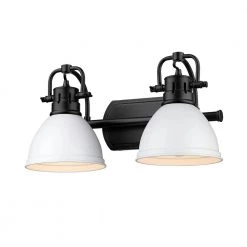 Duncan 16.5 in. 2-Light Matte White Vanity Light by Golden Lighting