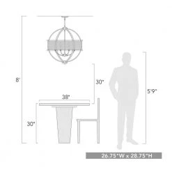 Colson 6-Light Matte Black Globe Chandelier by Golden Lighting 9 Colson 6-Light Matte Black Globe Chandelier by Golden Lighting -Golden Lighting Shop matte black with pewter golden lighting chandeliers 3167 6 blk pw 1f 1000