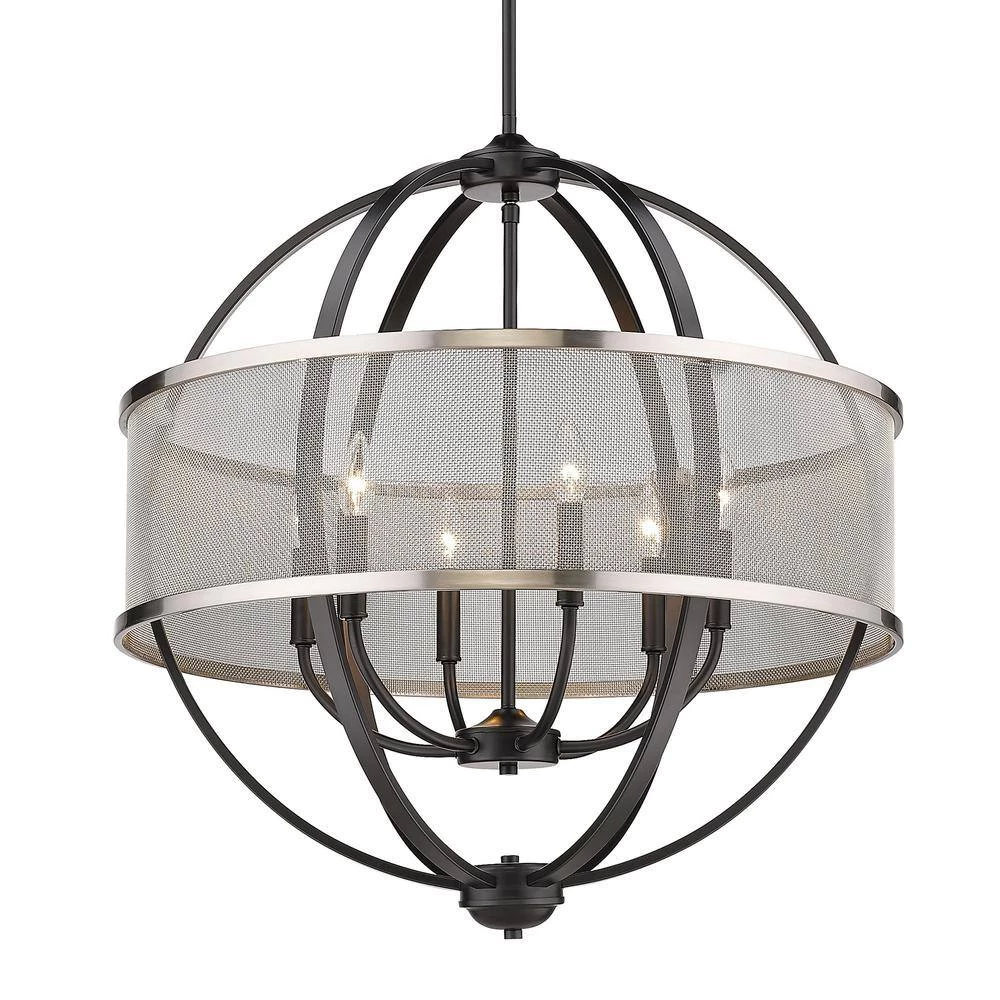 Colson 6-Light Matte Black Globe Chandelier by Golden Lighting 5 Colson 6-Light Matte Black Globe Chandelier by Golden Lighting - Image 3