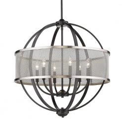 Colson 6-Light Matte Black Globe Chandelier by Golden Lighting