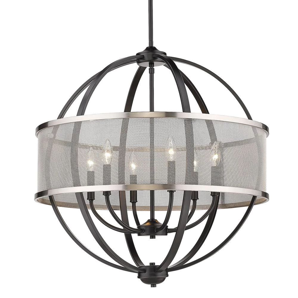 Colson 6-Light Matte Black Globe Chandelier by Golden Lighting 3 Colson 6-Light Matte Black Globe Chandelier by Golden Lighting