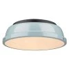 Duncan 14 in. 2-Light Matte Black Flush Mount with Seafoam Shade by Golden Lighting 2 Duncan 14 in. 2-Light Matte Black Flush Mount with Seafoam Shade by Golden Lighting -Golden Lighting Shop matte black with sea foam shade golden lighting flush mount lights 3602 14 blk sf 64 1000