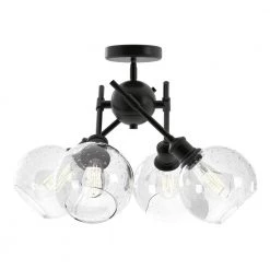 Axel 24.75 in. 4-Light Matte Black Semi-Flush Mount by Golden Lighting
