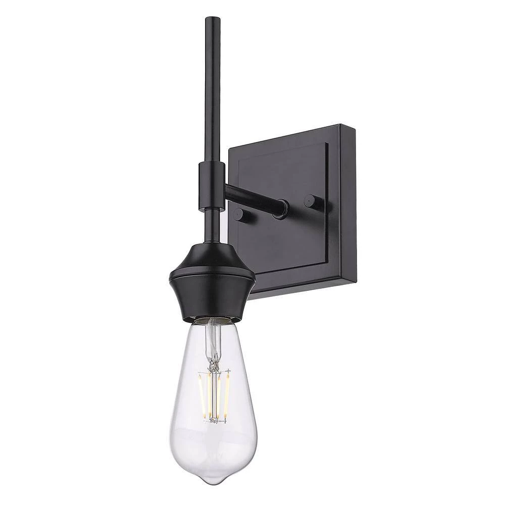 Ormond 4.375 in. 1-Light Matte Black Vanity Light by Golden Lighting 6 Ormond 4.375 in. 1-Light Matte Black Vanity Light by Golden Lighting - Image 4