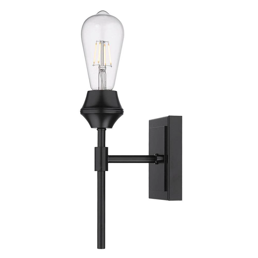 Ormond 4.375 in. 1-Light Matte Black Vanity Light by Golden Lighting 5 Ormond 4.375 in. 1-Light Matte Black Vanity Light by Golden Lighting - Image 3