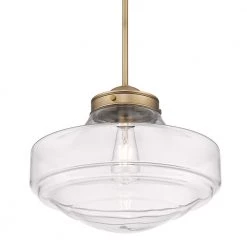 Ingalls 1-Light Modern Brass Clear Glass Standard Pendant Light by Golden Lighting 9 Ingalls 1-Light Modern Brass Clear Glass Standard Pendant Light by Golden Lighting -Golden Lighting Shop modern brass clear glass golden lighting chandeliers 0508 l mbs clr 4f 1000