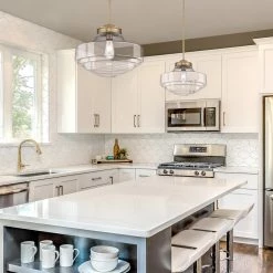 Ingalls 1-Light Modern Brass Clear Glass Standard Pendant Light by Golden Lighting 10 Ingalls 1-Light Modern Brass Clear Glass Standard Pendant Light by Golden Lighting -Golden Lighting Shop modern brass clear glass golden lighting chandeliers 0508 l mbs clr fa 1000