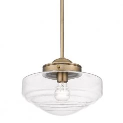 Ingalls 1-Light Modern Brass Clear Glass Standard Pendant Light by Golden Lighting