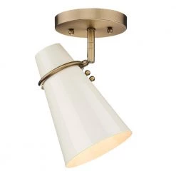 Reeva 7 in. 1-Light Modern Brass Semi-Flush Mount by Golden Lighting -Golden Lighting Shop modern brass golden lighting flush mount lights 2122 sf mbs ge 1f 1000