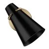 Reeva 1 Light Modern Brass Wall Sconce with Matte Black Shade by Golden Lighting -Golden Lighting Shop modern brass golden lighting vanity lighting 2122 1w mbs blk 64 1000